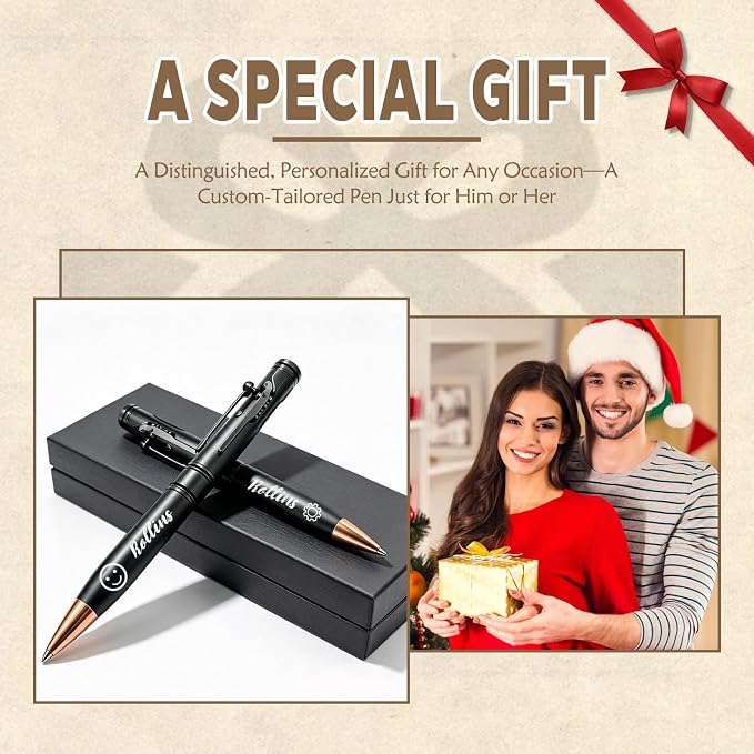 Custom Bolt Action Pen Gift Set with Engraving Personalized Metal Pen Gifts for Men Husband Father Boyfriend Grandfather Brothers Graduate (Bullet Pen)