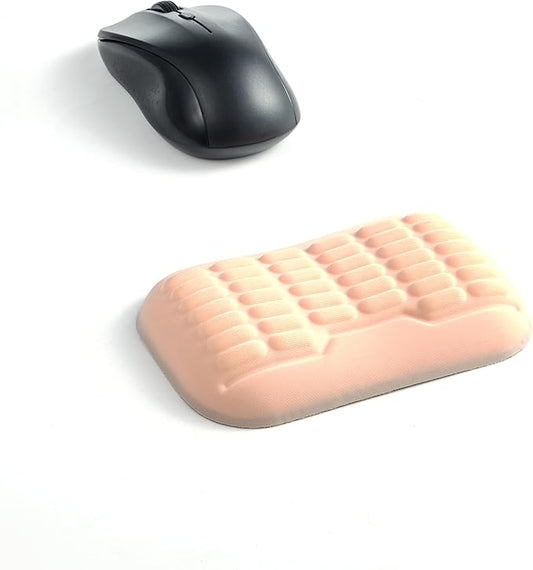 UnivoColors Ergonomic Mouse Wrist Rest,Latest 3.0 Wave Curve Design,High-Resilience Memory Foam Non-Slip Base,Reduces Wrist Fatigue,Ideal for Office Gaming & Long Hours of Use(Flesh Pink)