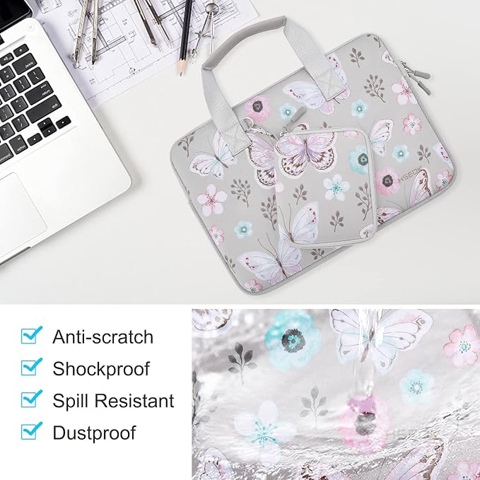 Hseok Laptop Sleeve 13.3-14 inch Case with Small Pouch, Neoprene Computer Bag Compatible with MacBook Neo/Pro 14 M5/M4/M3/M2/M1, Mac Air/Pro 13.3, XPS 14 and Most 13-14 inch Notebooks,B02F01