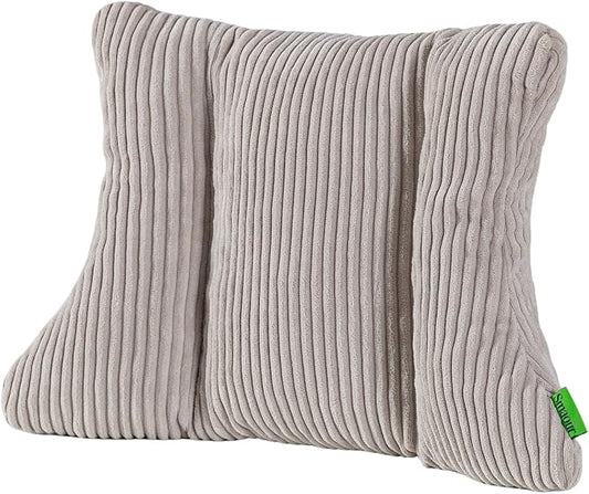 Lumbar Support Pillow 3 Section Back Pillow Office Chair for Back Support Comfortable Lumbar Cushion for Car Seat Pain Relief Sofa Rest (Grey)