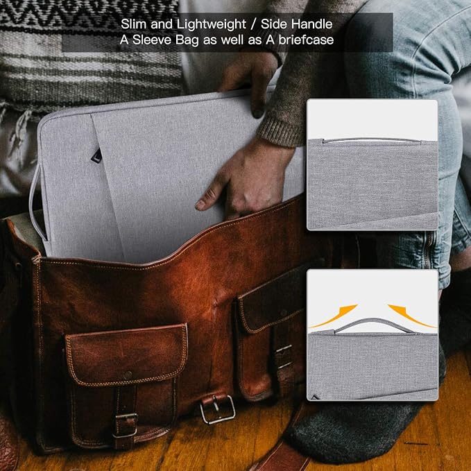 14 inch Laptop Case Sleeve for HP Omnibook 14/ Stream 14/ Chromebook/Elitebook, Lenovo Yoga/IdeaPad, Dell Inspiron Carrying Bag, Light Grey