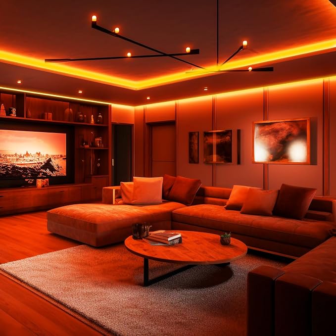 iNextStation 16.4FT/5M Orange Neon Rope Light, DC12V LED Strip Lights, IP65 Waterproof Flexible Silicone Neon Lights, Cuttable DIY Neon Sign for Halloween Decorations, Gaming Room, Bedroom (with Plug)
