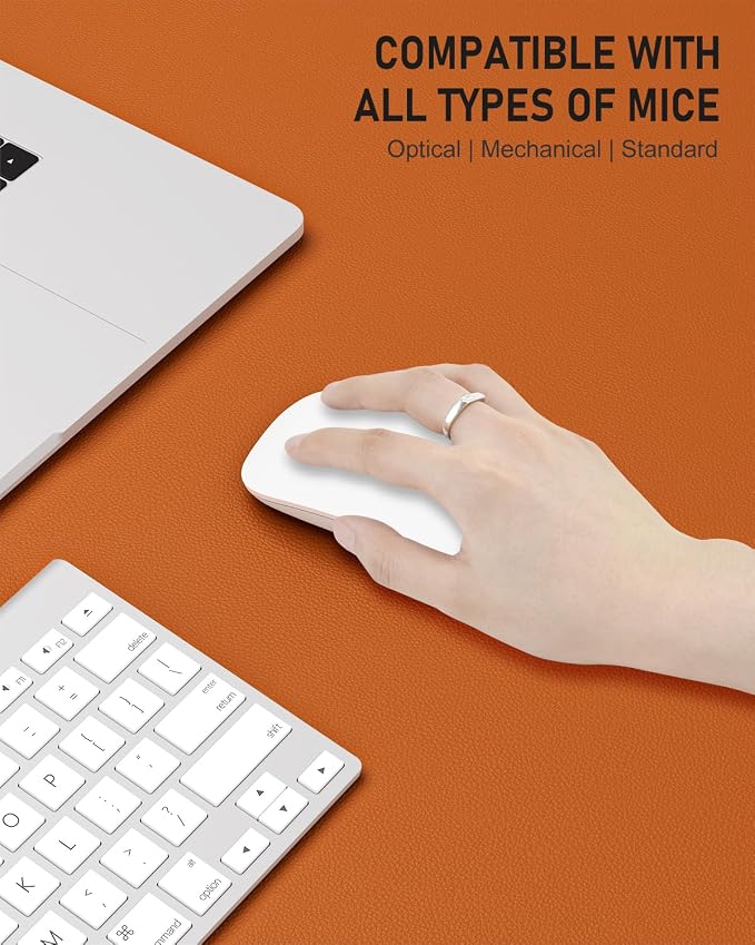 Desk Pad, 30" x 14" PU Leather Non-Slip Desk Mat Large Mouse Pad for Desktop, Waterproof Laptop Computer Writing Mat for Office, Home, Work, Gaming, Earthy Yellow