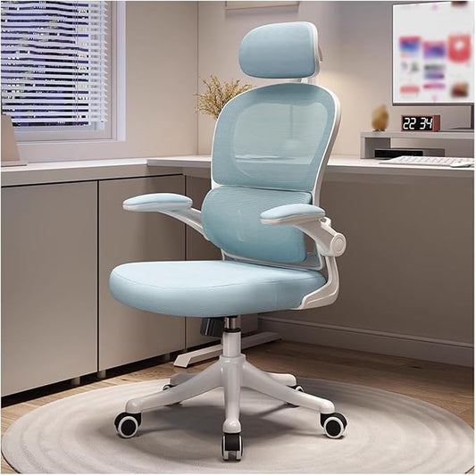 Ergonomic Heavy Duty Executive Task Chair with Adaptive Lumbar Support & Headrest, Breathable Mesh Swivel Desk Office Chair with Flip Up Armrest