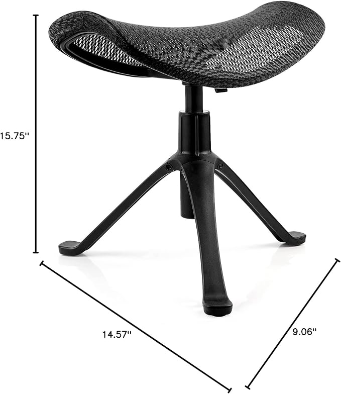 Lilithye Footrest for Desk Adjustable Height 2-in-1 Function Rotatable Ergonomic Under Desk Footrest Ottoman Stool Rolling Leg Rest for Home Office (Black)
