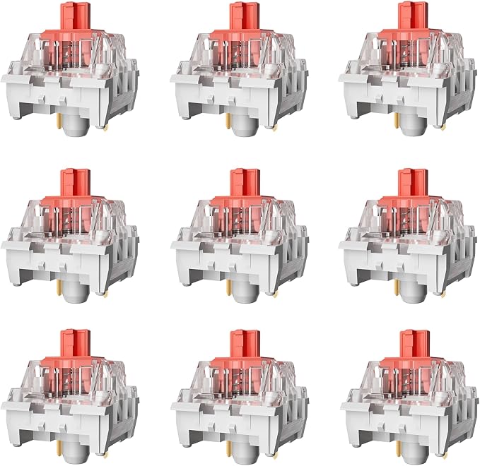 Mechanical Gaming Keyboard Red Switches,3 Pin 50gf RGB SMT Linear Switch,Dustproof and Waterproof Switch (Red,90PCS)