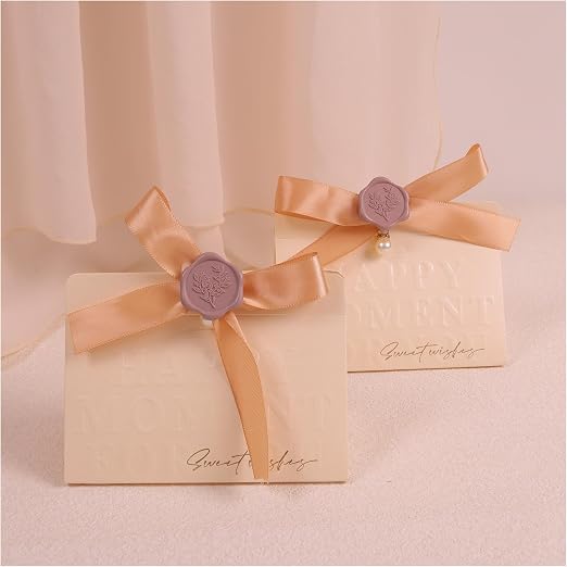 UNIQOOO Wax Seal Stickers - Dusty Mauve Eucalyptus Wedding Invitation Envelope Seal Stickers, 50 Pcs Self-Adhesive, Perfect for Invitation, Christmas, Gift Wrapping, Party