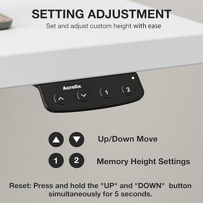Acrolix Electric Standing Desk, Height Adjustable Home Office Desk with Memory Presets & Cable Management,White Sit Stand Desk for Work from Home, Ergonomic Computer Desk (63" x 24")