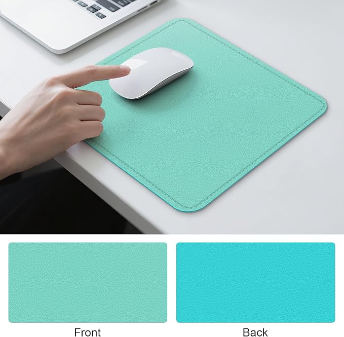 Dual Sided Leather Desk Mat - Waterproof Desk Pad - Ideal for Large Mouse Pad and Desk Mats on Top of Desks (Green, 11"*8")
