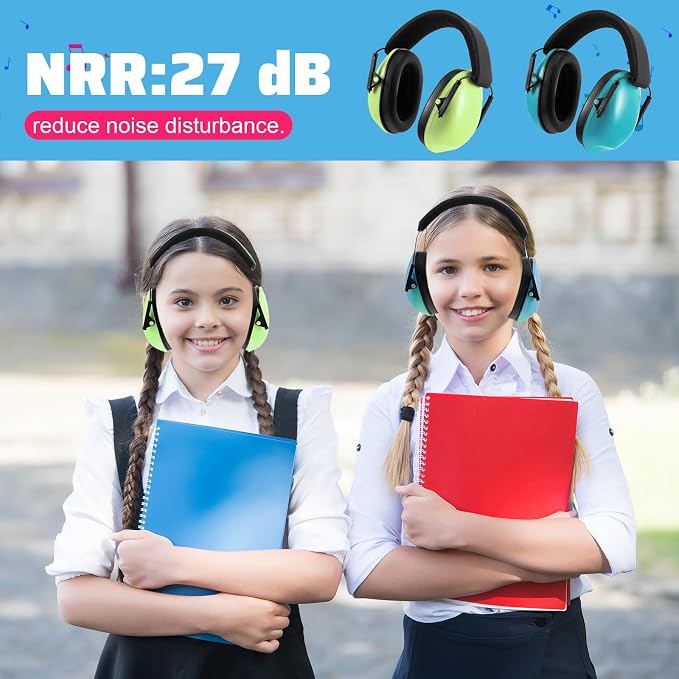 Amylove 12 Pcs Kids Ear Protection Noise Cancelling Headphones Ear Muffs Bulk 27db Adult Noise Reduction Hearing Earmuff(Universal Fit (kids & Adults),Macaron Style)