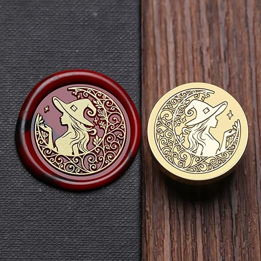 Magic Witch Wax Seal Stamp,Witch Girl Sealing Wax Stamp for Halloween Christmas Invitations Letter Envelope Cards Crafts Gift Package Decoration