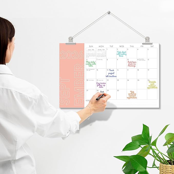 KONVINIT Large Desk Calendar 2026-2027, 20 Months Desk Calendar 2026-11"×17" - Runs From May 2026 Until December 2027, 2026 Desktop Calendar for School, Home & Office Supplies, Morandi