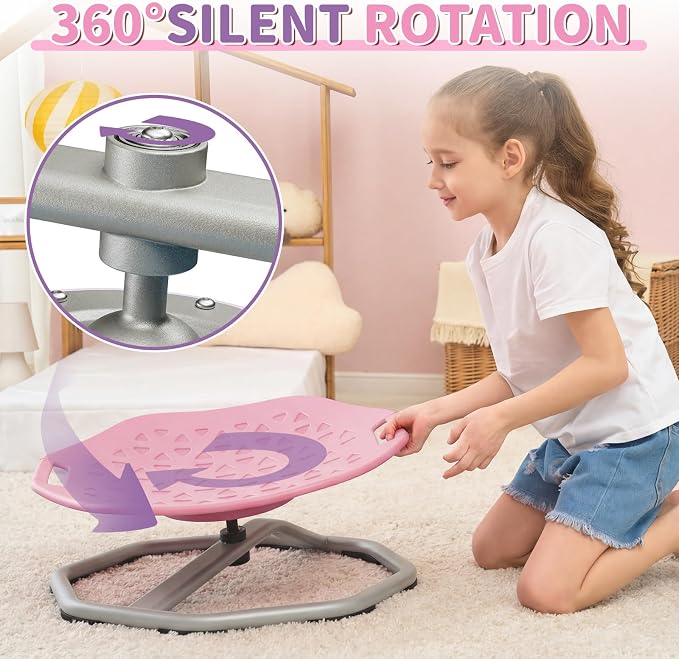 KidBloom Spinning Chair for Autistic Kids, Upgrade Handle Sensory Swivel Chair, Autism & ADHD chair, Sit and Spin Autistic Toys for Age 3+