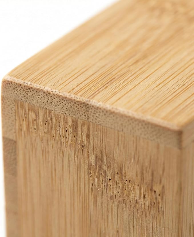Bamboo Drawer Organizer with Removable Dividers, Fits Kitchens, Bathrooms, Desk, Utensil, Makeup (Natural, S)