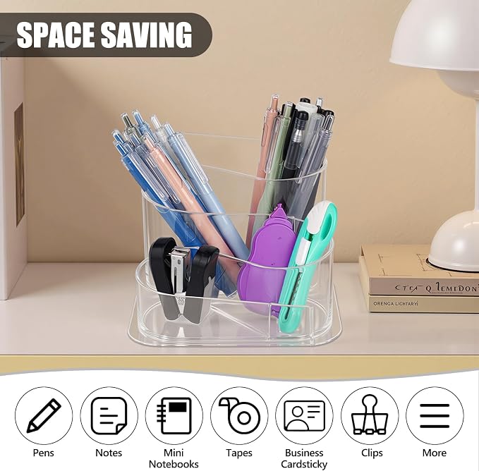 Pencil Holder, Aesthetic Desk Pen & Makeup Brush Organizer, Decorative Desk Organizer Storage for Home, School, Office