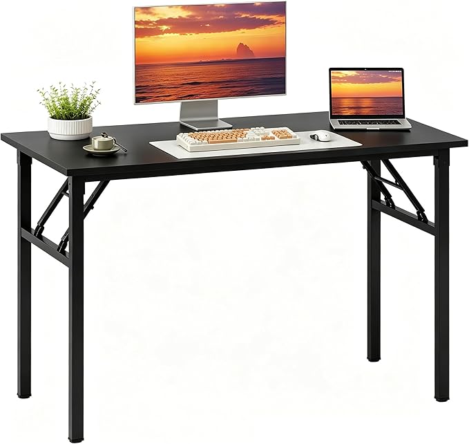 Need Home Office Desk 47 inch - No Assembly Folding Computer Table with BIFMA Certification,Computer Table Workstation Perfect for Teens/Office/Home