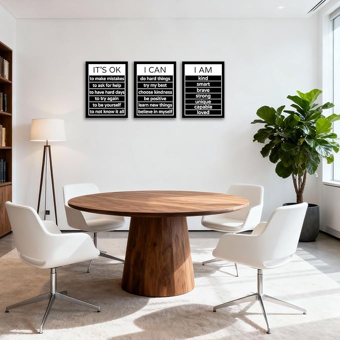 Halioyo Motivational Wall Art Decor Inspirational Canvas Wall Art Positive Affirmation Quotes Poster Decor for Bedroom Living Room Classroom Dorm Office, 24x36inchx3pcs