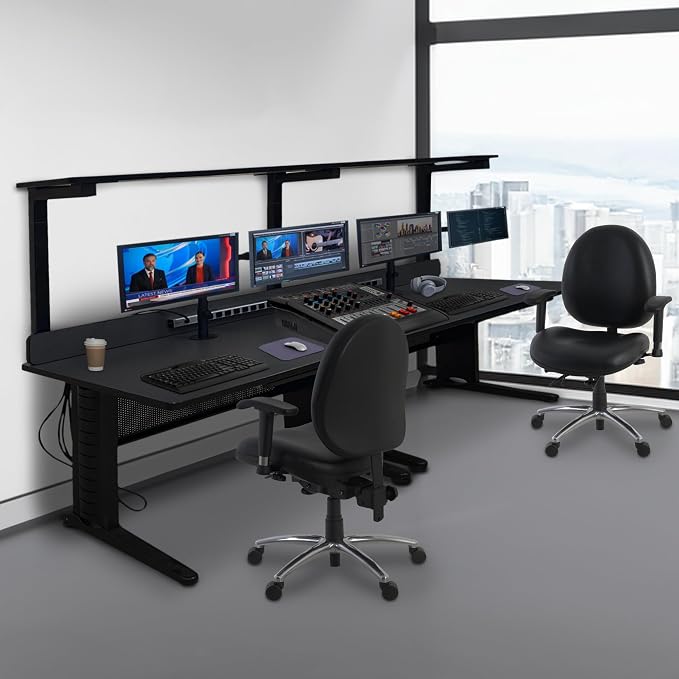 Romig Conley 24/7 Vinyl Office Chair Big & Tall 400lb Max Weight, Adjustable Back & Seat Height, with Wheels, Black