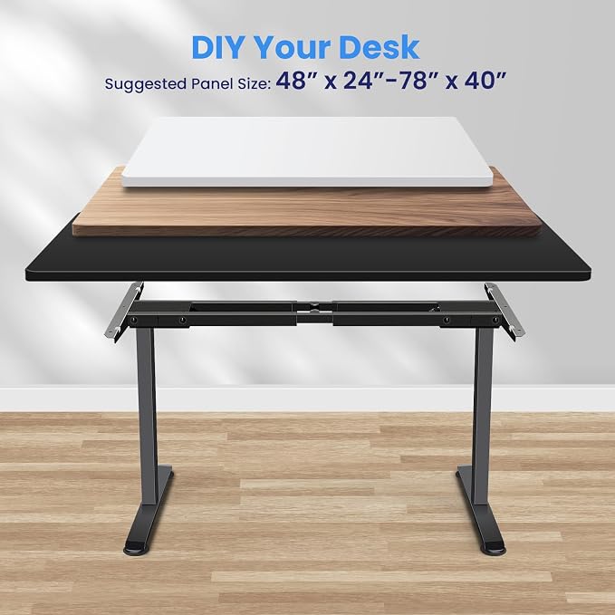Dual Motor Electric Standing Desk Frame,Compatible Desktop Size 48″-78″ and 264 lbs Weight Capacity,Memory Controller Height Adjustable Frame,Black Frame Only