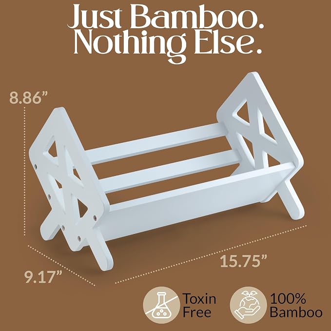 Bunkal Bamboo Desktop Bookshelf & Book Stand for Small Spaces – Tilted Desk Bookshelf Organizer for Cookbook Storage, Home Office, Dorm & Nightstand – 16x9x9in, Solid Bamboo, Easy Assembly