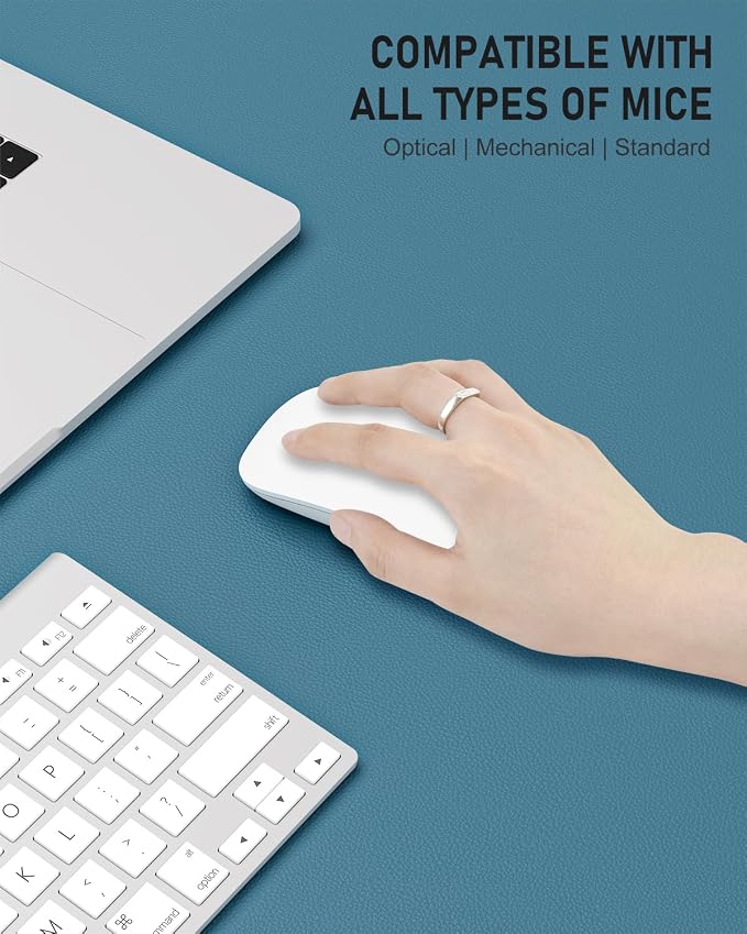 Desk Pad, 35.5" x 17" PU Leather Non-Slip Desk Mat Large Mouse Pad for Desktop, Waterproof Laptop Computer Writing Mat for Office, Home, Work, Gaming, Dark Blue