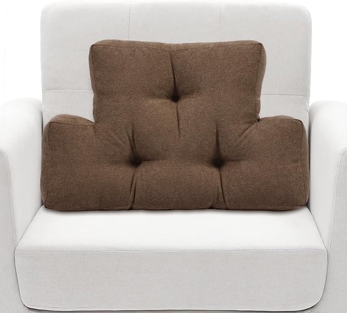 Back Pillow for Recliner Lumbar Support Pillow Soft and Fluffy Back Support Cushion Thick Lumbar Cushion for Chairs, Recliners,Sofa, Couch and Bed for Pain Relief Brown