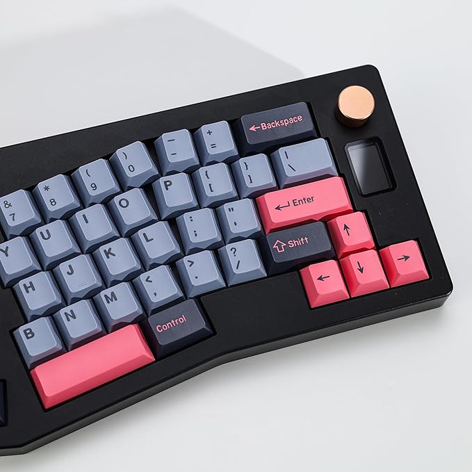 8008 PBT Double Shot Keycap Set,174 Keys Retro Blue Custom Key Cap Keycaps 60 Percent Cherry Profile Keycaps for 61/64/68/84/87/100/104/108 Mechanical Keyboard