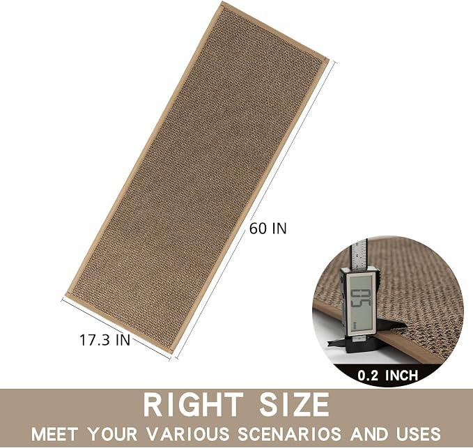 SUMLANS Kitchen Mat 1 PCS, Cushioned Non Slip Rugs for Kitchen Floor, Absorbent Runner Comfort Standing Mats Washable for Kitchen, Office, Home (Brown, 17.3"x60")