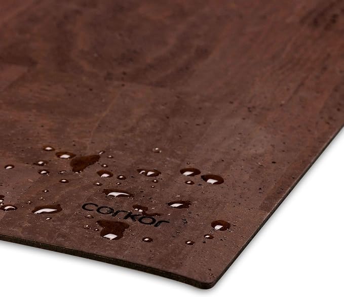 Cork Desk Pad – Table Mat - Vegan Leather – Cruelty Free – Eco Friendly - Brown
