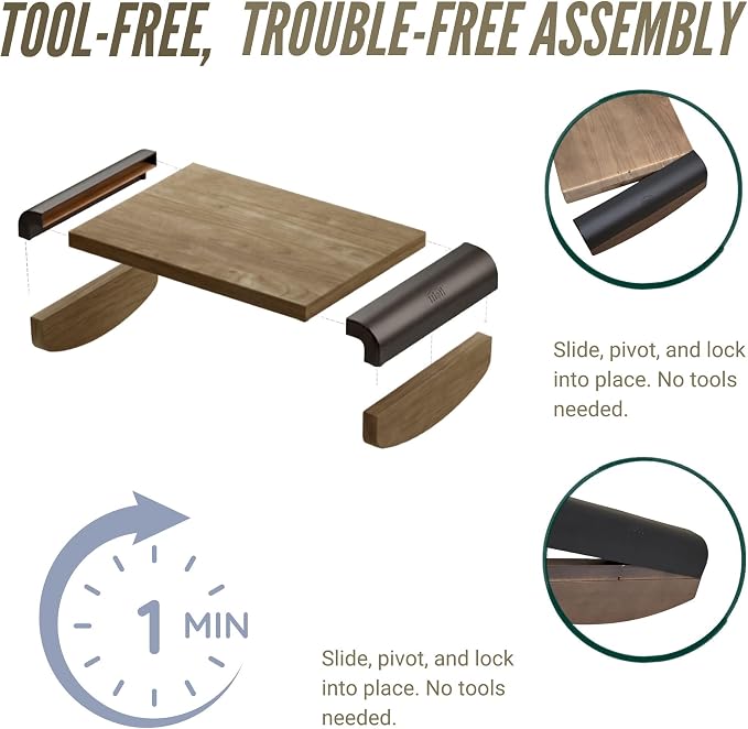 Tiel Designs Ergonomic Under Desk Footrest for Posture Support, Solid Wood, Non Slip Office Foot Stool, Angled Desk Foot Rest for Home and Office