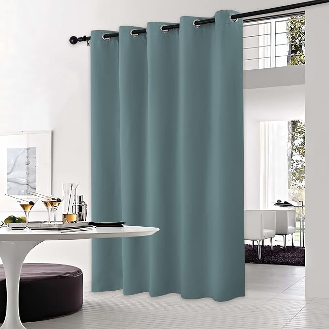 NICETOWN Greyish Blue Bedroom Blackout Curtain Panel, 1 Panel, 70 x 84 inch, Privacy Window Thermal Insulated Blackout Drape/Drapery for Loft, Guestroom