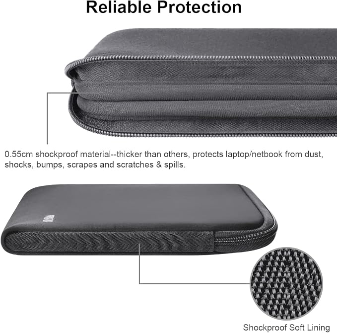 ARVOK 15 15.6 16 inch Laptop Sleeve Ultra-Thin Case MacBook pro 16 inch Sleeve Water-Resistant Notebook Computer Pocket Tablet Briefcase Carrying Bag/Pouch Skin Cover for HP/Dell/Lenovo/Asus/Acer Gray