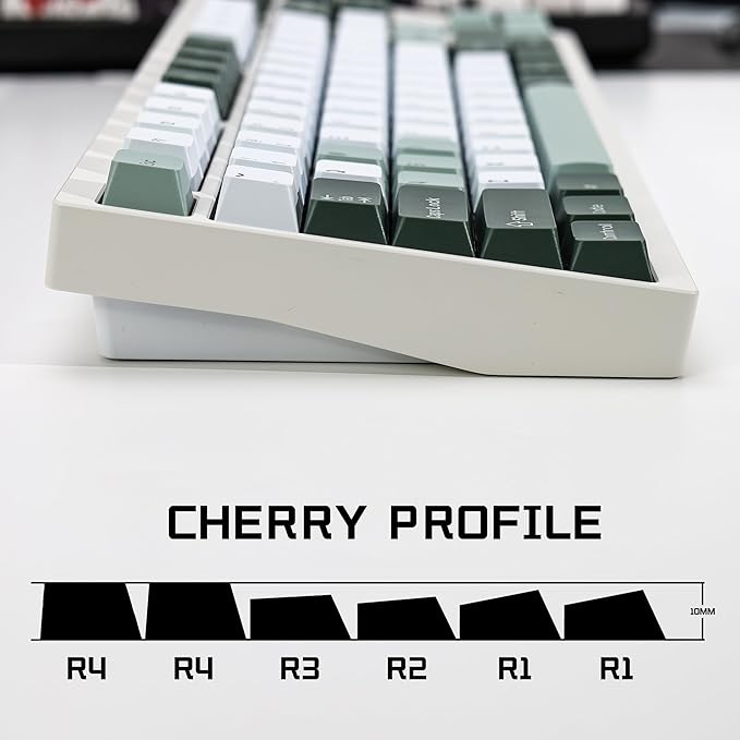 Botanical PBT Double Shot Keycap Set,174 Keys Green Keycaps Cute Keycaps 60 Percent Cherry Profile Key caps for 61/64/68/84/87/100/104/108 Mechanical Keyboard