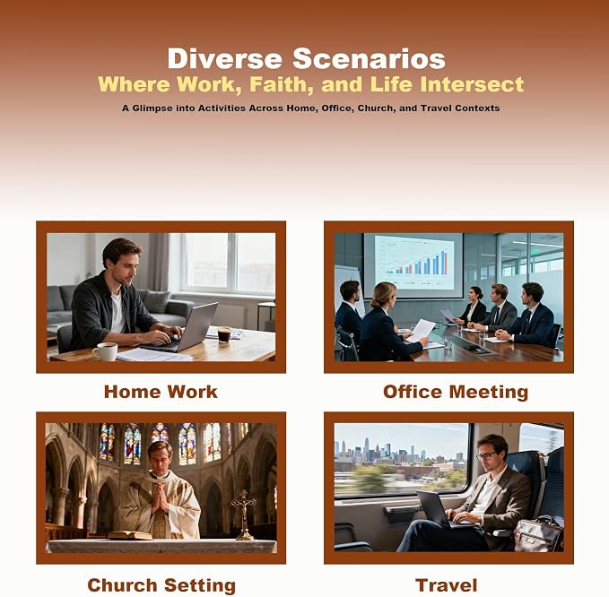 Leather Portfolio for Men and Women – Business Binder Portfolio, Professional Organizer for Men and Women, Christian Gifts, Laptop & iPad Case, Bible Notepad Holder (Black) | Christian Leather Portfolio for Men