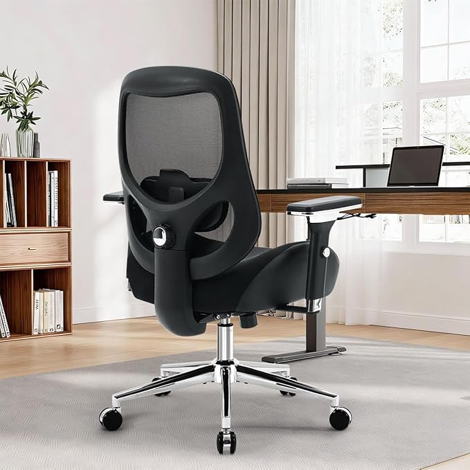 700lbs Big and Tall Office Chair for Heavy People Ergonomic Mesh Desk Chair with Wide Thick Seat Cushion,Adjustable Lumbar Support and 4D Armrests for Aitting All Day