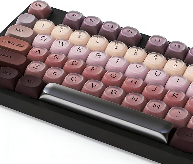 Fogruaden PBT Red Keycaps Set, HOA Profile Cute Custom Keycaps, Compatible with Cherry MX Switch 60% 65% 75% Mechanical Keyboards