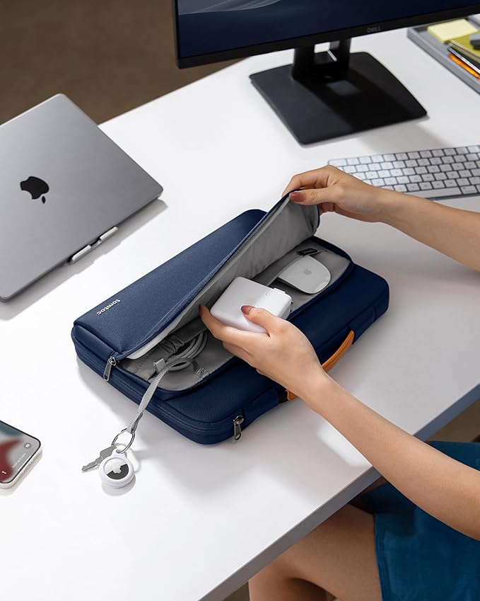 tomtoc 360 Protective Laptop Carrying Case for 13-inch New MacBook Air M5(2026), M4/A3240 2025, M3/A3113, M2/A2681 M1/A2337, 13“ MacBook Neo/Pro, iPad Pro M5 & iPad Air M4, Water-Resistant Laptop Bag