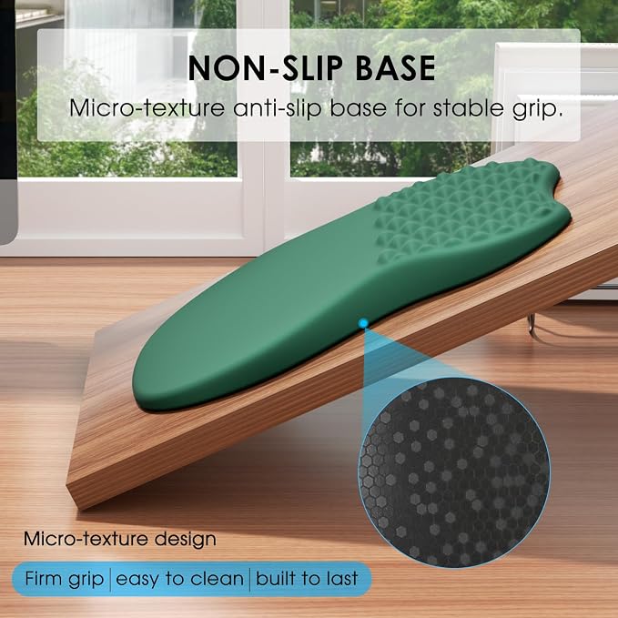 MROCO Ergonomic Mouse Pad with Wrist Support, 11.8 x 7.8 in, Forest Green | Memory Foam Wrist Rest Mouse Pad, Non-Slip Base, Smooth Lycra Surface for Office & Home, Comfortable Wrist Support