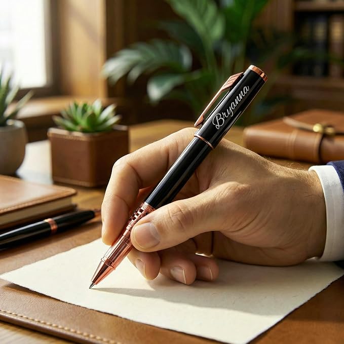 Yastar Personalized Business pen with a Custom Keychain, Gift Set with Engraved with your Message Names Company Names Phone Number Souvenir Gift for Office Colleague Friends Employees