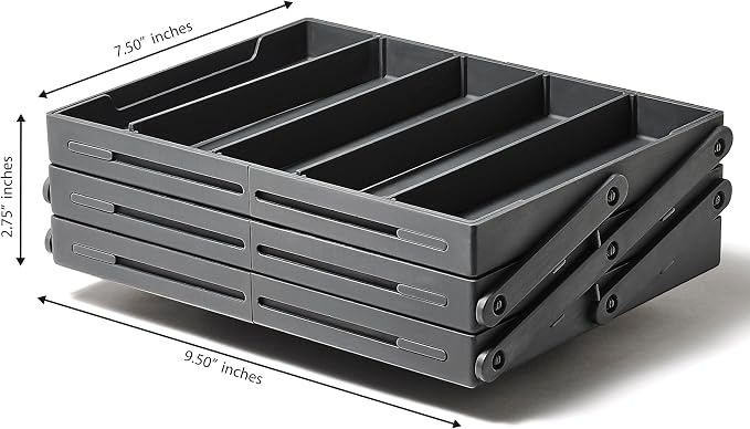 Ontel Smart Drawer Organizer - Multi-level Jewelry Holder, Cosmetics Organizer, or Office Drawer Organizer with Adjustable Dividers for Organization and Storage, Fits Drawers 9.5"W x 7.5"L x 2.75"D