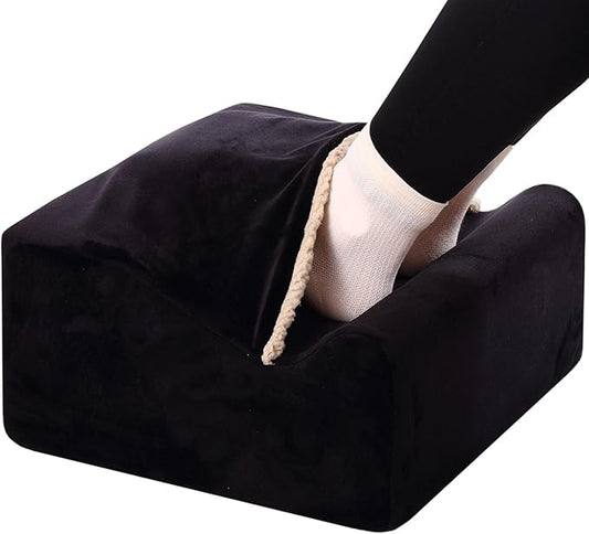 Foot Rest for Under Desk at Work, Office Footrest with Warm Feet Pocket,Ergonomic Under Desk Footrest with Washable Cover, Stool for Office Chair & Back &Pain Relief (Black+)