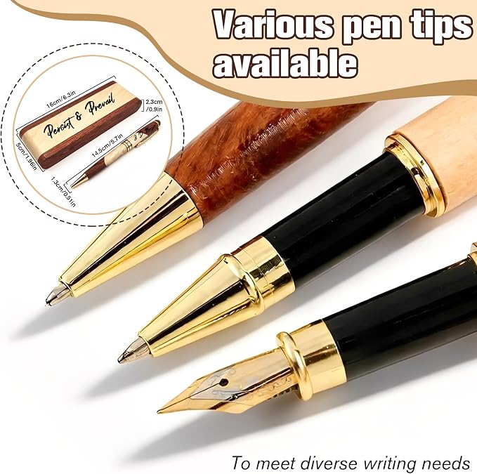 Custom Wooden Ballpoint Pen Gift Set with Name Personalized Wood Pen Set with Engraved Business Wood Pens Gift for Men Women Boss Teacher Co-worker Friends (Custom Pens 2)