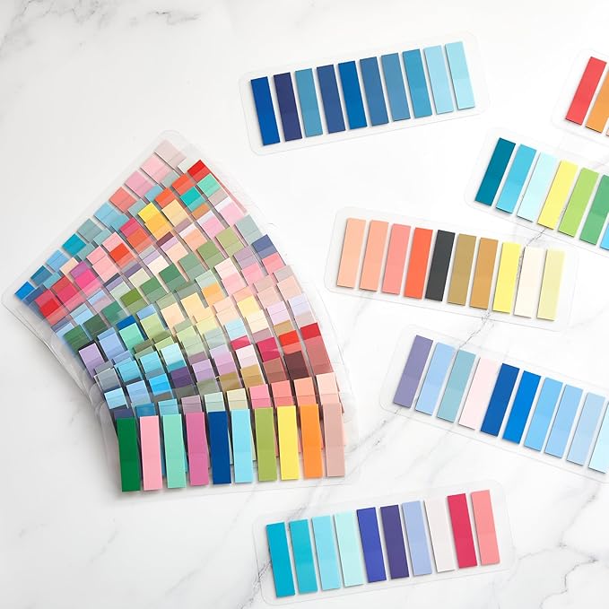 ReliThick 4800 Pcs Annotation tabs Sticky Tabs for Books Transparent Sticky Notes 24 Color Writable Page Markers Book Flags Strip for Annotating Reading Supplies Bookish Gift