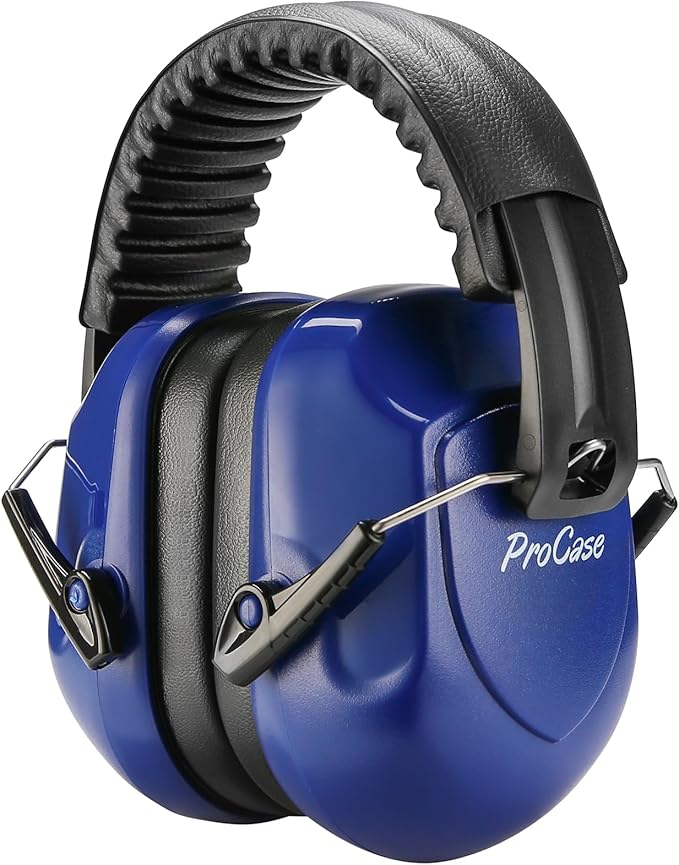 ProCase NRR 28dB Noise Reduction Ear Muffs, Foldable Adjustable Passive Noise Cancelling Headphones for Adults Kids Autism, Hearing Protection for Shooting, Construction, Mowing, Studying -Navy