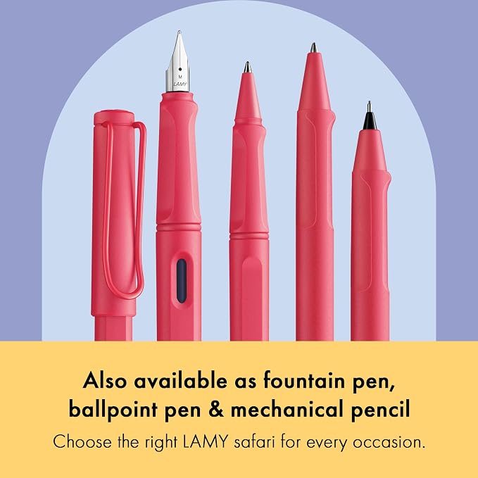 Lamy safari sunset - Rollerball Pen with ergonomic grip & line width M - for pleasant long writing - made of robust ASA plastic - including rollerball refill M 63 in black