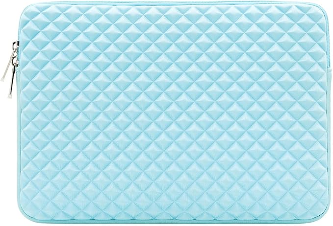 RAINYEAR 15 Inch Laptop Sleeve Diamond Foam Shock Resistant Padded Case Fluffy Lining Cover Carrying Bag Compatible with 15.4" MacBook Pro/Air, Surface Laptop 3/4 15", New XPS 15 Touch (Blue)