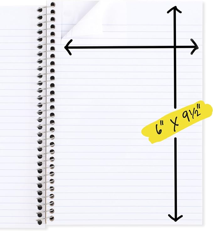 Five Star Spiral Notebook, 2 Subject, College Ruled Paper, 6" x 9-1/2", 80 Sheets, Fights Ink Bleed, Water Resistant Cover, Black (840029AA2-ECM)