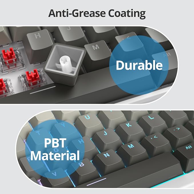 Guffercty kred 135 Key Gradient Keyboard Keycap Set Backlit, OEM Profile-PBT Material-Translucent Characters Compatible with MX Switches(Fading Ashes)