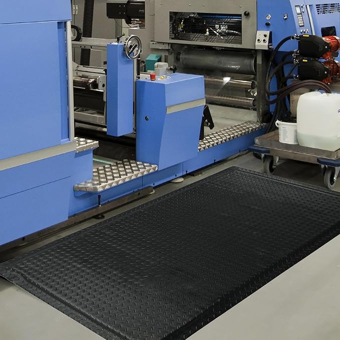 Nisorpa Anti Fatigue Mats Industrial 3' x 5' Ergonomic Standing Mat 15/16" Extra Thick Kitchen Mats Shop Floor Mat Heavy Duty Commercial Diamond Plate Safty Mat Support for Leg & Back Pain, Black
