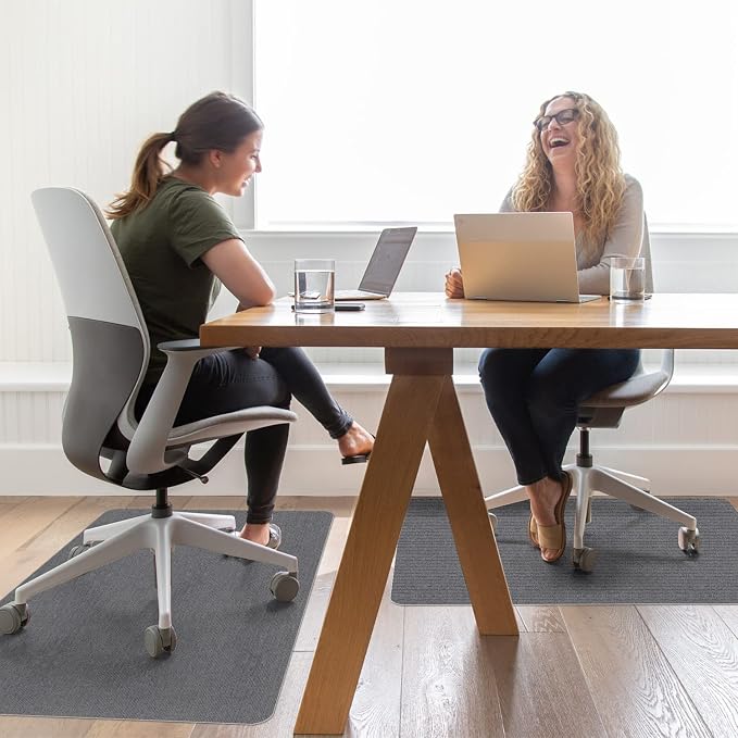 Sycoodeal Office Chair Mat for Hardwood Floor,Office Computer Gaming Chair Mat for Tile Floor,Large Floor Protector Rug,Anti-Slip,Easy to Clean,Grey(55"x36")